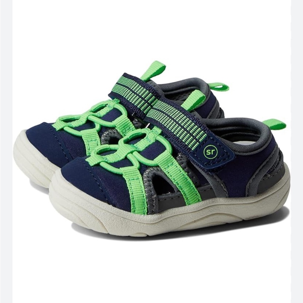 Stride Rite Unisex Blake Sneaker Sandal Navy / Lime Green size‎ 3M